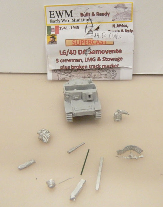 A0 EWM L6/40 DAS SEMOVENTE 3 crewman, LMG & Stowage plus broken track marker 1/72