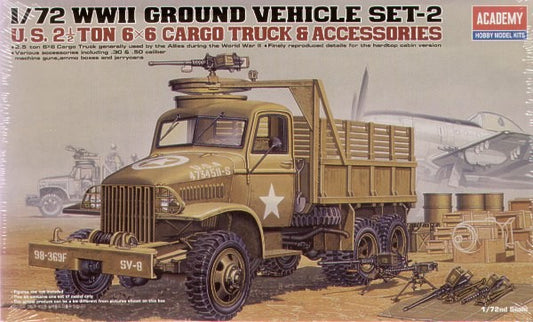 ACADEMY  13402  1/72 WWII US 6x6 Cargo Truck and Accessories