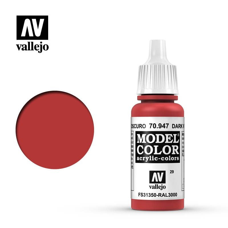 AV70947 Vallejo VALLEJO MODEL COLOR 29 Dark Vermilion  17 ml