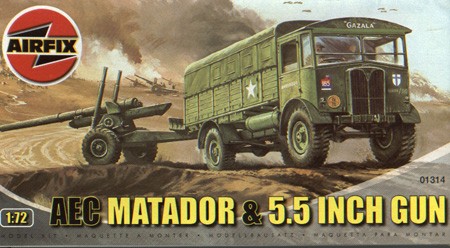 AX01314V AIRFIX 1/72 AEC MATADOR & 5.5 INCH GUN