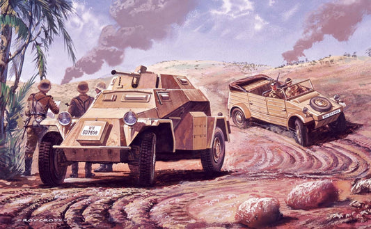 AX02312V AIRFIX  German Reconnaisance Set Sd.Kfz.222 and Kubelwagen  Vintage Classics series  1/76
