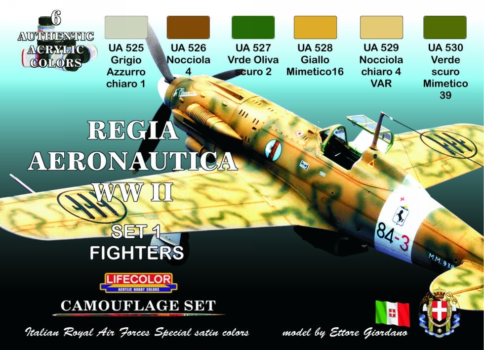 CS 19 LIFECOLOR ACRILICI PER REGIA AERONAUTICA WWII SET 1 FIGHTERS