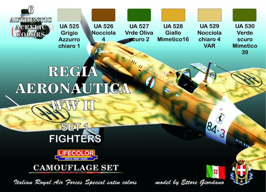 CS 19 LIFECOLOR ACRILICI PER REGIA AERONAUTICA WWII SET 1 FIGHTERS