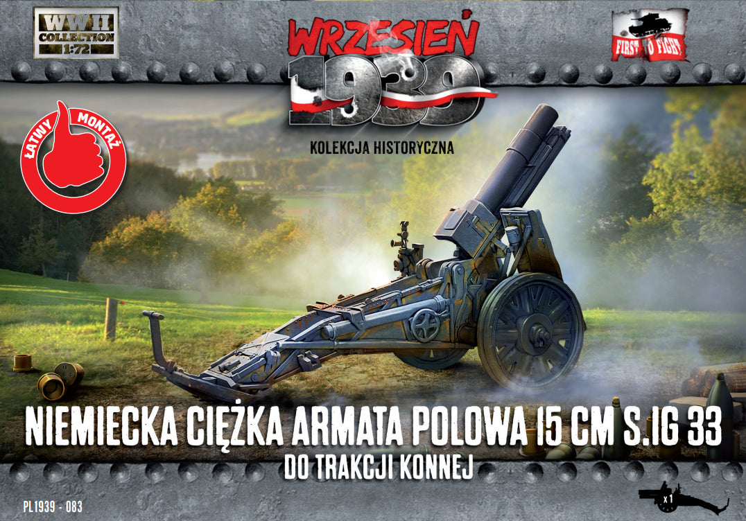 FTF083 FIRST TO FIGHT KITS German heavy field gun 15 cm SIG 33 for horse traction  1/72