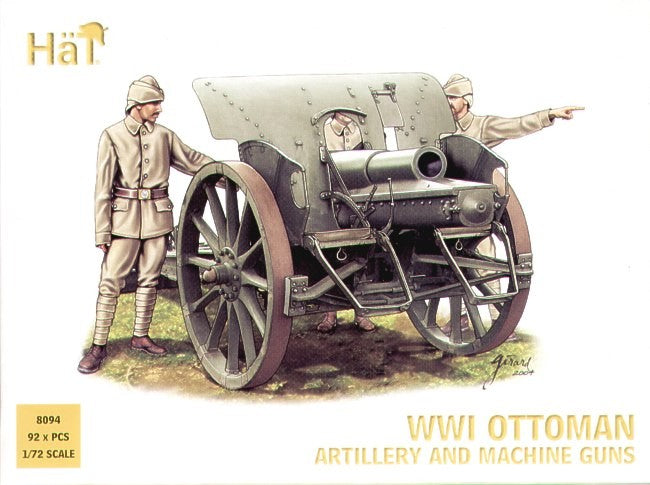 HAT 8094 Re-released! 4 x WWI Ottoman Artillery and machine guns. 1/72 ON SPRUE