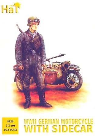 HAT 8126 WWII German Motorcycle with Sidecar