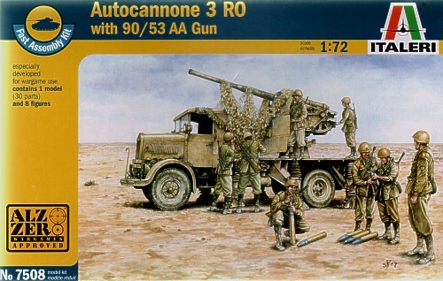 ITALERI 7508 Autocannone RO3 with 90/53 AA Gun 1/72