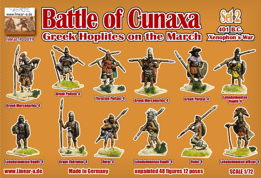 la019 LINEAR-A Battle of Cunaxa (Greek Hoplites on the march) 401 B.C. Xenophons War 1/72