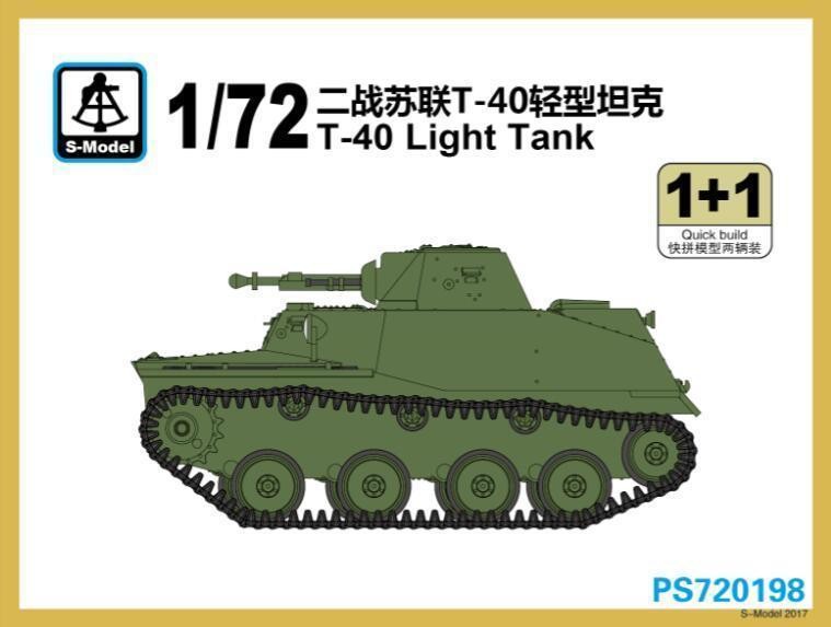 PS720198 S-MODEL WWII Soviet Red Army T 40 Light Tank 1/72 (1+1)2 CARRI