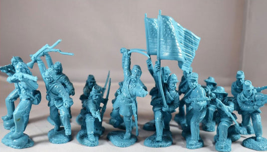 TSSD SET02A UNION CHARGING INFANTRY LIGHT BLUE SET 1/32