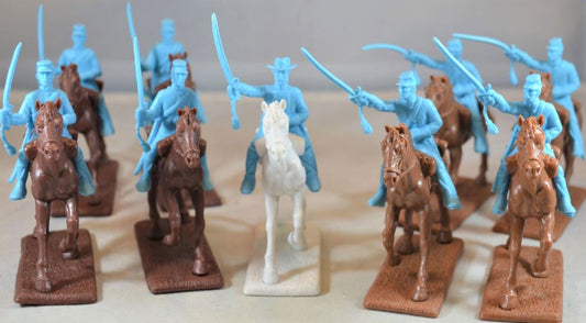 TSSD SET24A American Civil War Union Cavalry Soldiers  BLU COLOR 1/32