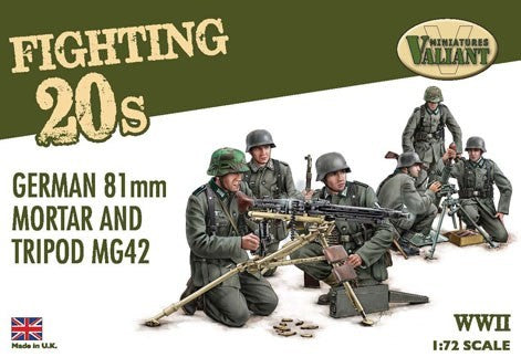VMFT002 VALIANT SCALA 1/72 13 figures with two tripod MG42 machine guns and two 81mm mortars
