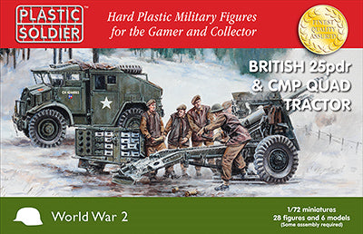 WW2G20007 THE PLASTIC SOLDIER COMPANY SCALA 1/72 British 25pdr and CMP Quad Tractor