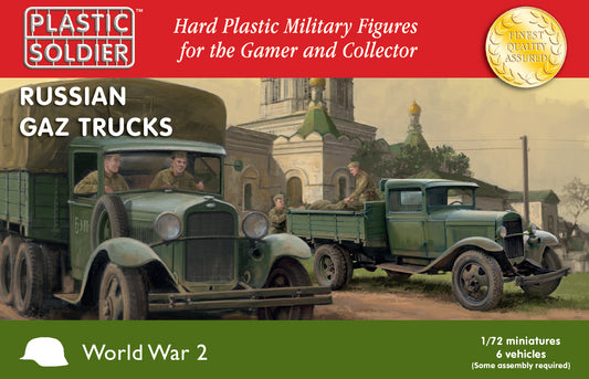 WW2V20036 PLASTIC SOLDIER 1/72 Russian Gaz trucks x 6 (three GAZ-AA Trucks and three GAZ-AAA Trucks)