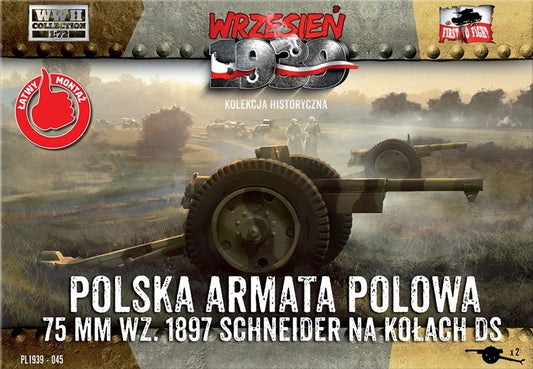 WWH045 FIRST TO FIGHT KITS 	Schneider 75mm Polish Field Cannon on DS wheels